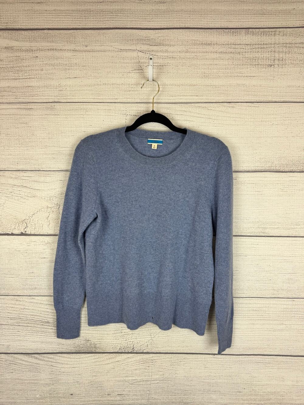 J.Crew Women's Blue Cashmere Soft Classic Fit Crewneck Sweater Size Small